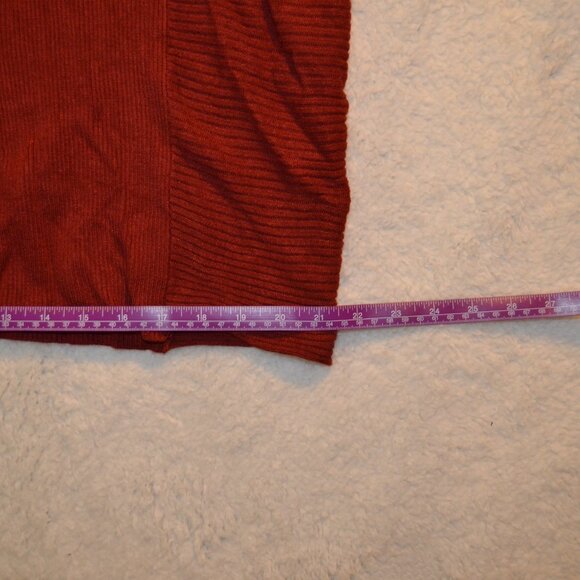 Zenana Outfitters rust red cardigan, longline open front knit sweater szM - Picture 8 of 14